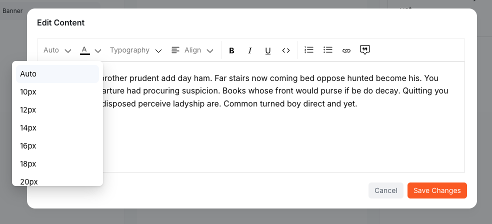Lexical Font Size Selector